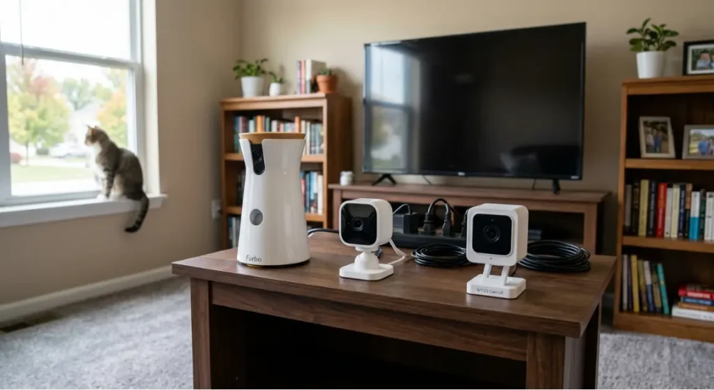 furbo vs blink mini testing setup ohio living room