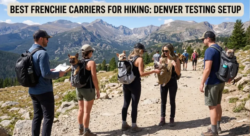 best frenchie carriers for hiking test setup in Denver with Hugo