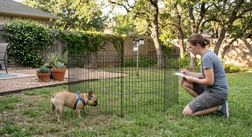 Outdoor french bulldog pen portable