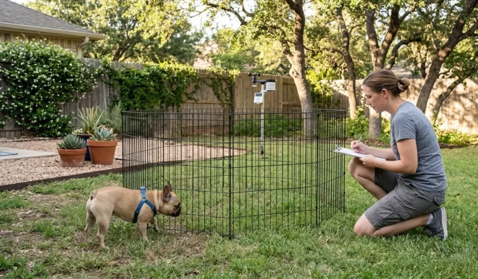 Outdoor french bulldog pen portable