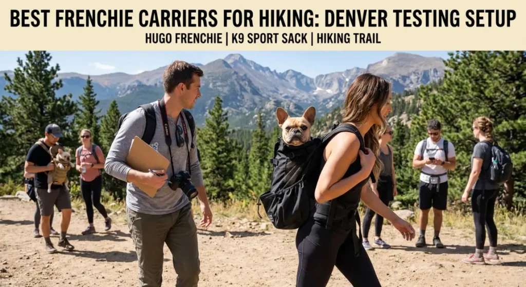 best frenchie carriers for hiking winner with Hugo on Colorado trail