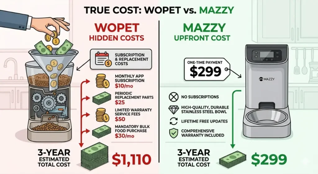 Mazzy automatic feeder vs wopet