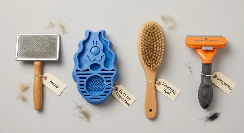 french bulldog grooming brush vs slicker