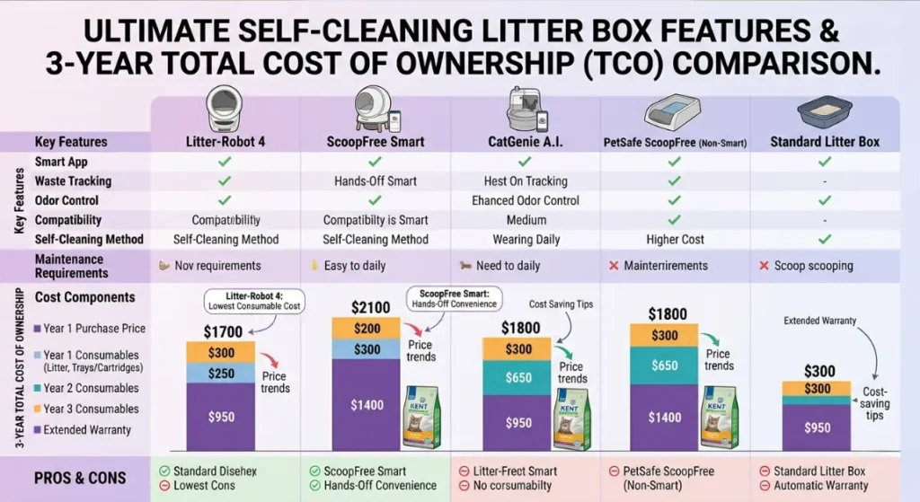 litter robot vs scoopfree self cleaning